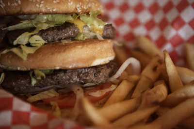 burger and fries